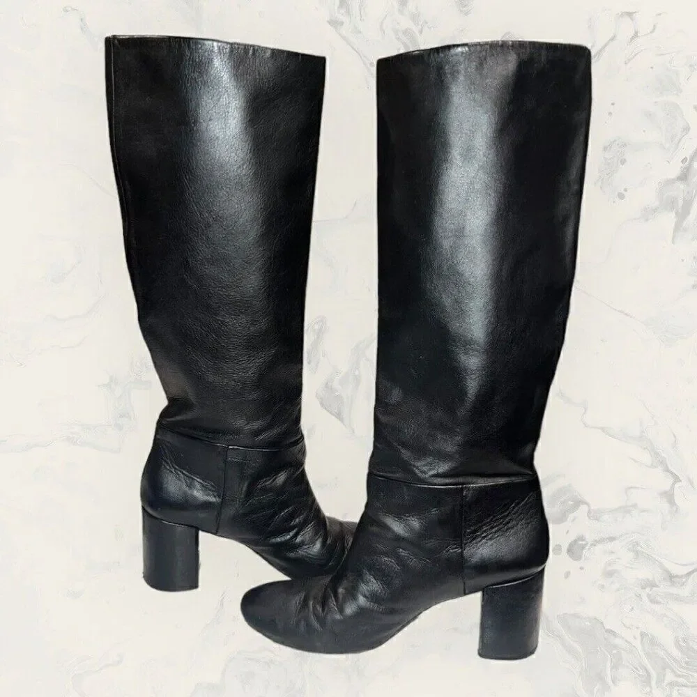 Tory Burch Brooke Slouchy 75mm Boot Nappa Leather Perfect Black Size 9.5M ($550)